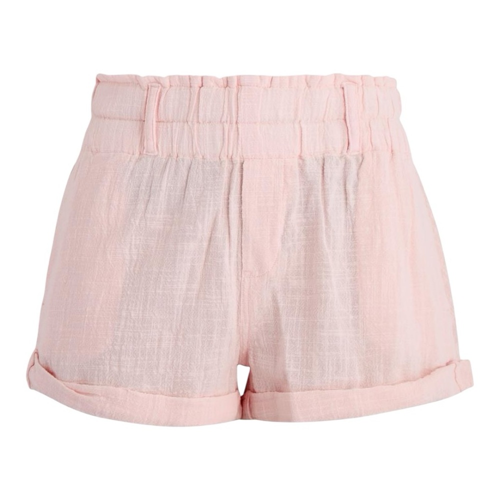 Free People Solor Baja Paperbag Waist Flare Cotton Pink Shorts Size Small - Picture 7 of 7